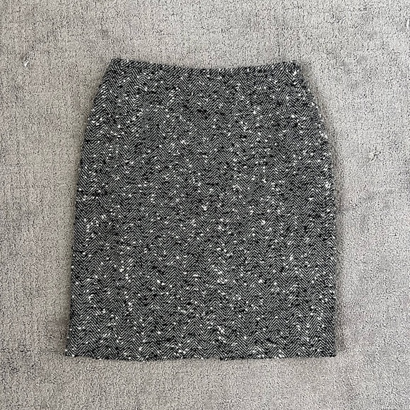 Lafayette 148 New York Salt And Pepper Tweed Pencil Skirt - Picture 1 of 4